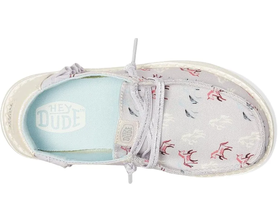 Hey Dude Kids Wendy Unicorn Sparkle детские туфли с блестками и стелькой из пены с памятью