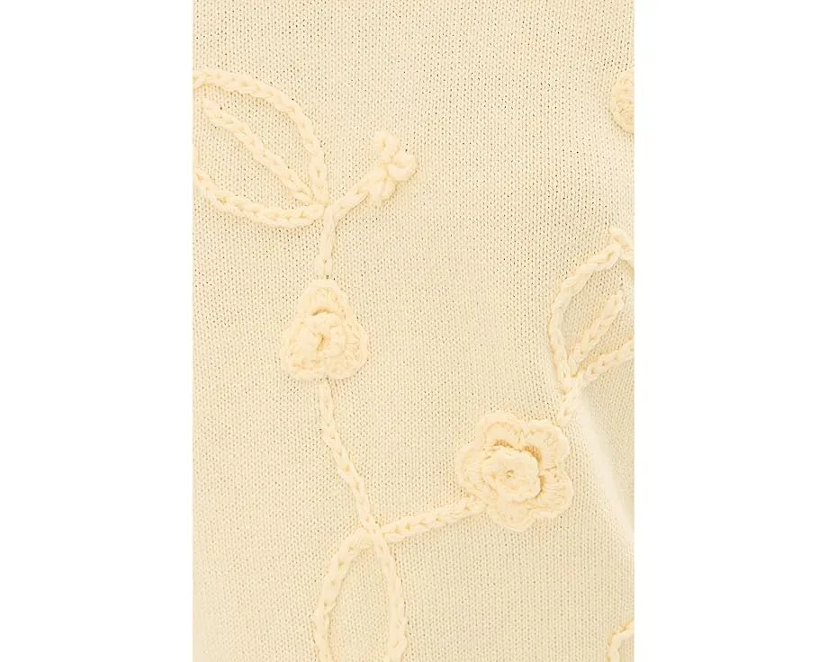 Vince Camuto топ с короткими рукавами и круглым вырезом с цветочной аппликацией