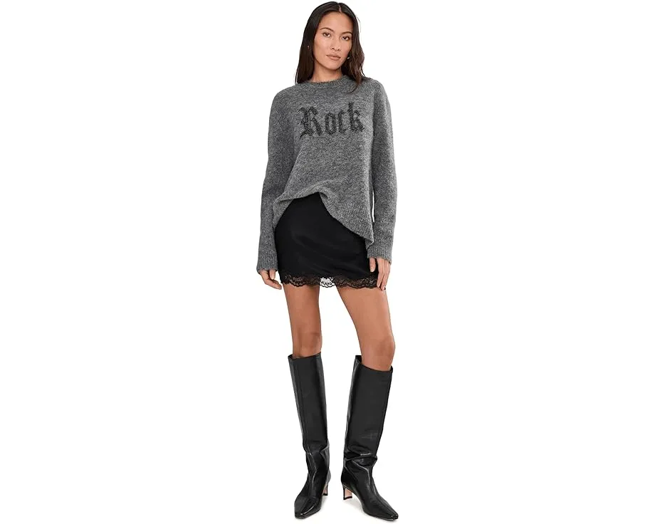 Свитер AllSaints Rock Crew с принтом из смеси шерсти