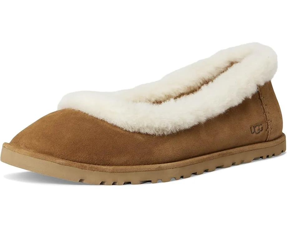 UGG Zora Ballet Flat балетки из замши с меховой стелькой и легкой подошвой