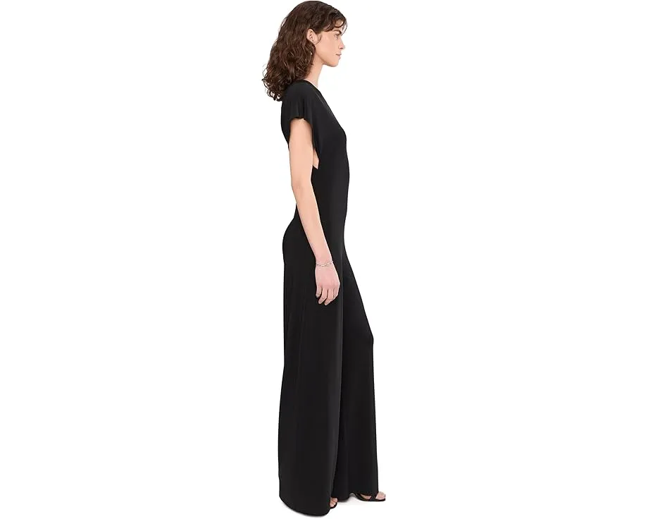 Комбинезон Norma Kamali Cap Sleeve с подплечниками и прямыми штанинами