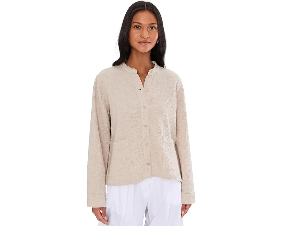 Куртка Eileen Fisher с воротником стойкой из двойного органического хлопка