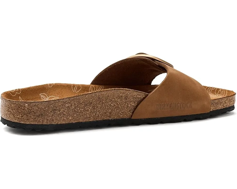 Birkenstock сандалии Madrid Big Buckle с цветочным принтом на стельке из нубука Mink