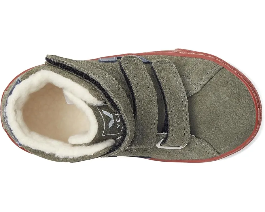 Детские зимние кроссовки VEJA Small Esplar Mid с круглым носком и застежкой на липучках