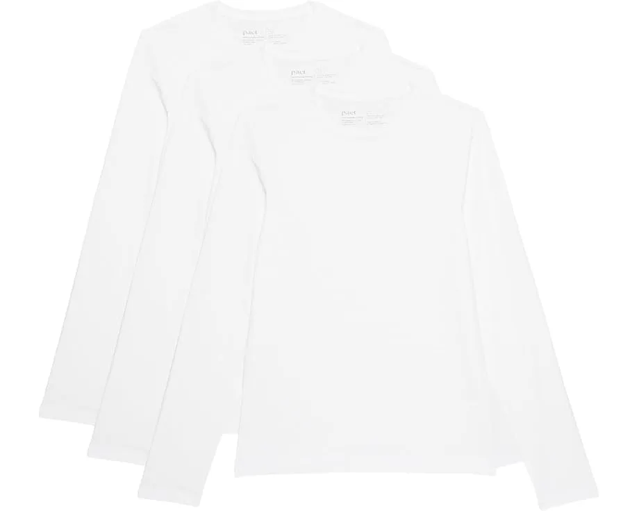 Набор из 3 футболок Cool Stretch с длинным рукавом и круглым вырезом PACT