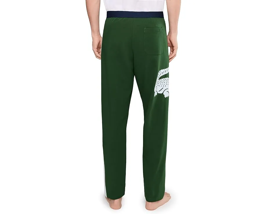 Брюки Lacoste для отдыха из флиса с принтом и прямым кроем