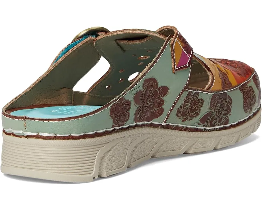 L'Artiste by Spring Step клоги Sefton с цветочным принтом и перфорацией