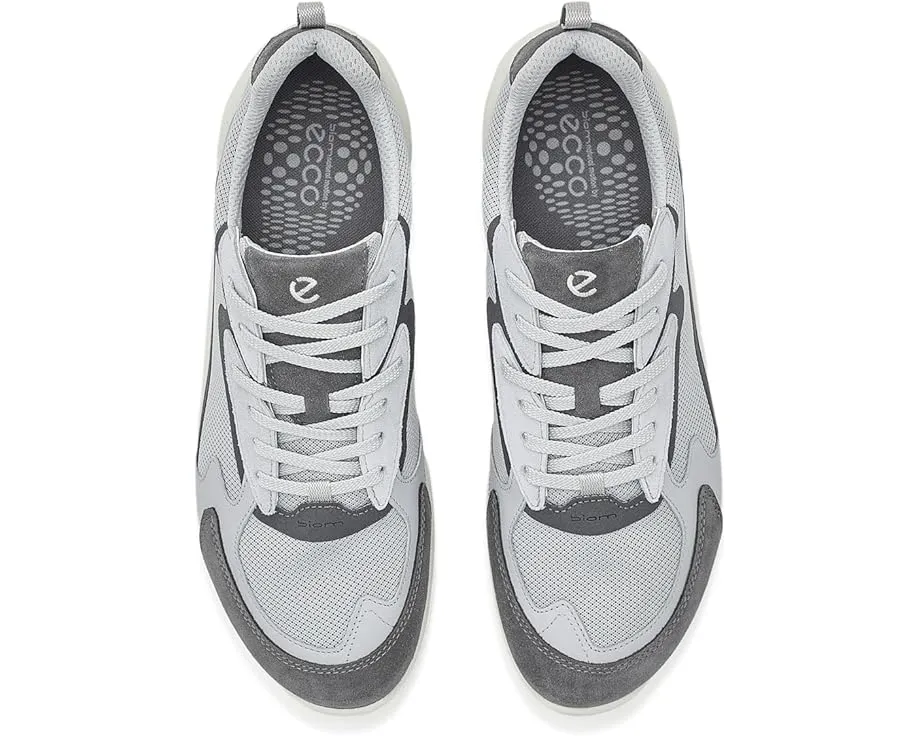 ECCO Biom Energi Sporty Lace-Up серые кроссовки из кожи и текстиля