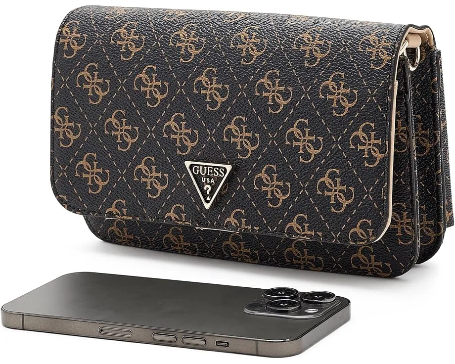Сумка GUESS Noelle II кроссбоди с клапаном и органайзером черная
