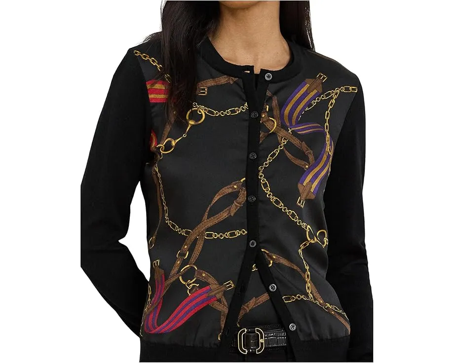 Кардиган Lauren Ralph Lauren с ремневым принтом и атласным передом