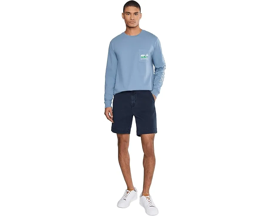 Длинная футболка Vineyard Vines с китом для гольфа и карманом