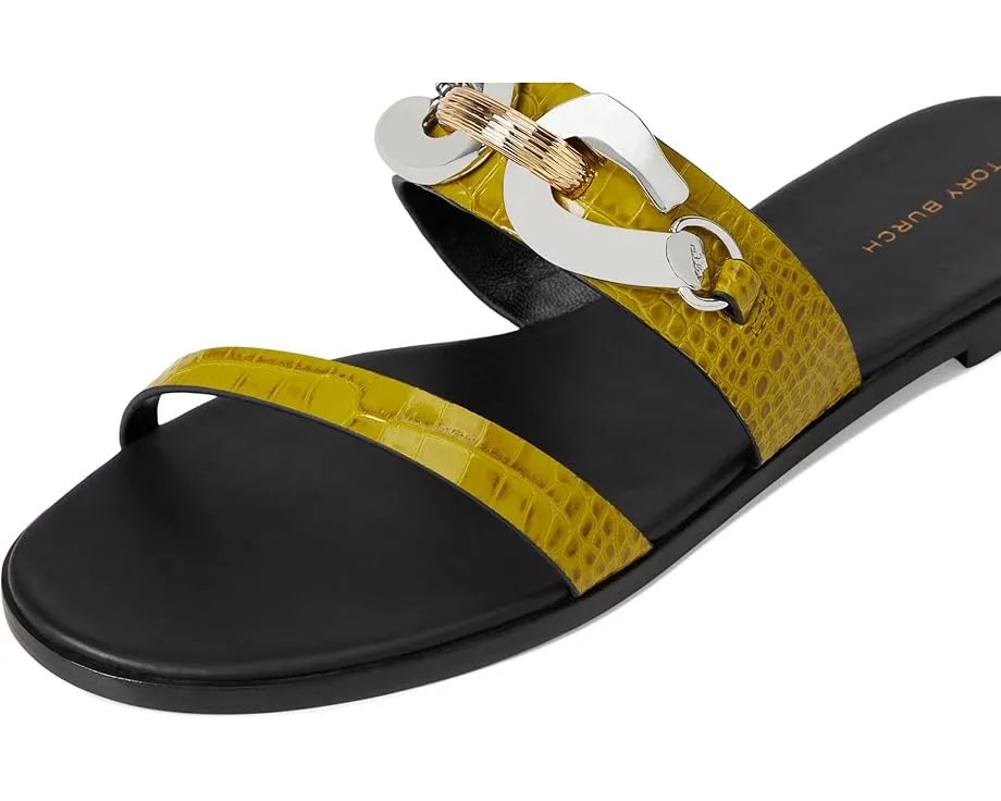 Сланцы Tory Burch Jessa Two Band с двойным ремешком и кожаной подошвой