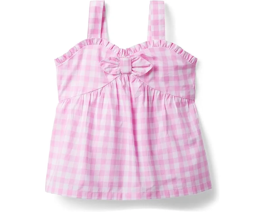 Janie and Jack блузка в клетку с сердцевидным вырезом и бантом