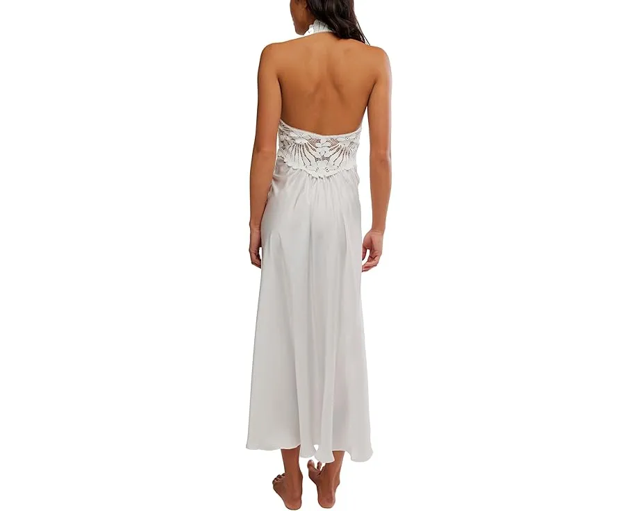 Free People Скользящее платье миди Petal Party с цветочным кружевом