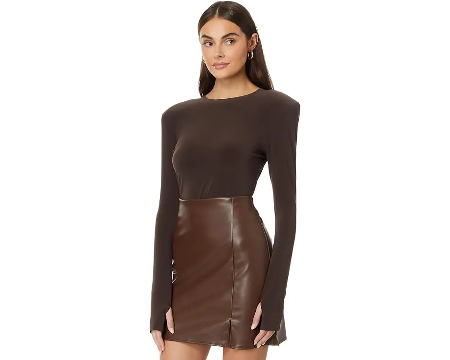 Norma Kamali топ с длинным рукавом и плечевыми подплечниками