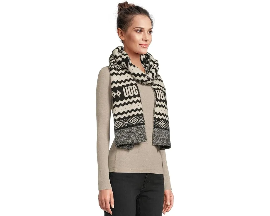Шарф Uggisle с узором фэр-айл и объемной вязкой UGG