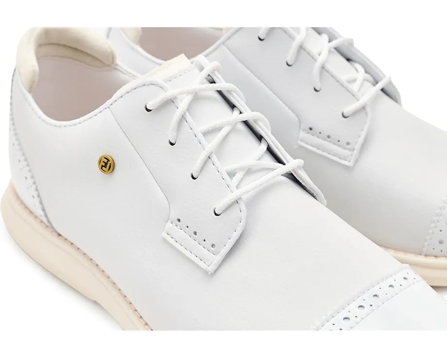 FootJoy Traditions Spikeless Cap Toe с кожаным верхом и бесшиповой подошвой