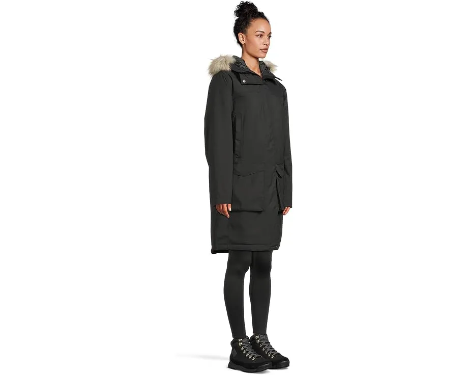 Длинная утепленная парка Fjällräven Nuuk Lite с капюшоном и искусственным мехом