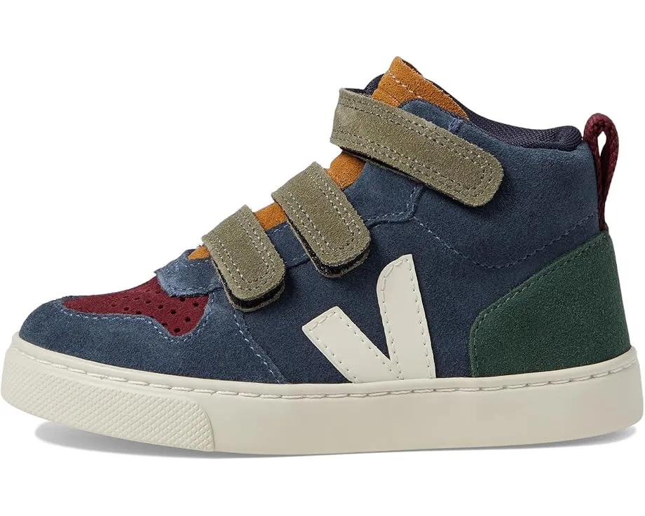 Детские кроссовки VEJA Small V-10 Mid с высоким берцем на липучках