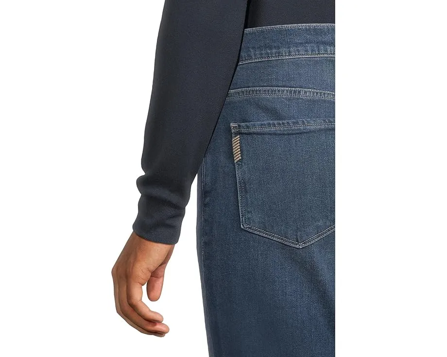 Джинсы Paige Normandie с прямыми штанинами в средней синей промывке