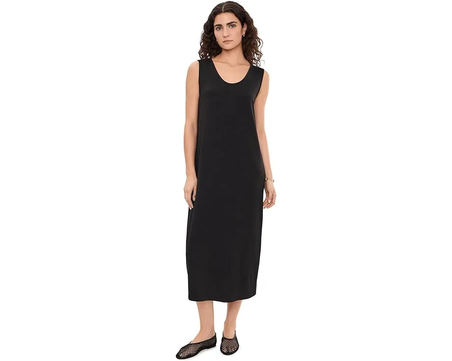 Eileen Fisher платье миди с V-образным вырезом овального силуэта