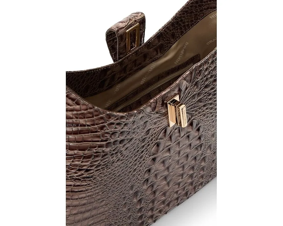 Сумка через плечо Fallon в стиле хобо с застежкой поворотным замком Brahmin