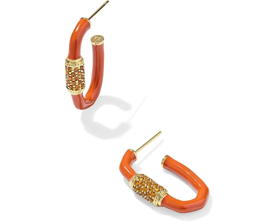 Серьги-кольца Emery Enamel Hoop с родиевым покрытием от Kendra Scott