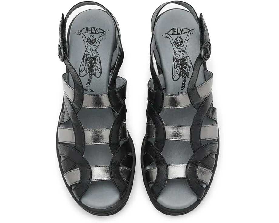 Сандалии FLY LONDON Lemy397fly на танкетке с регулируемым ремешком на липучке