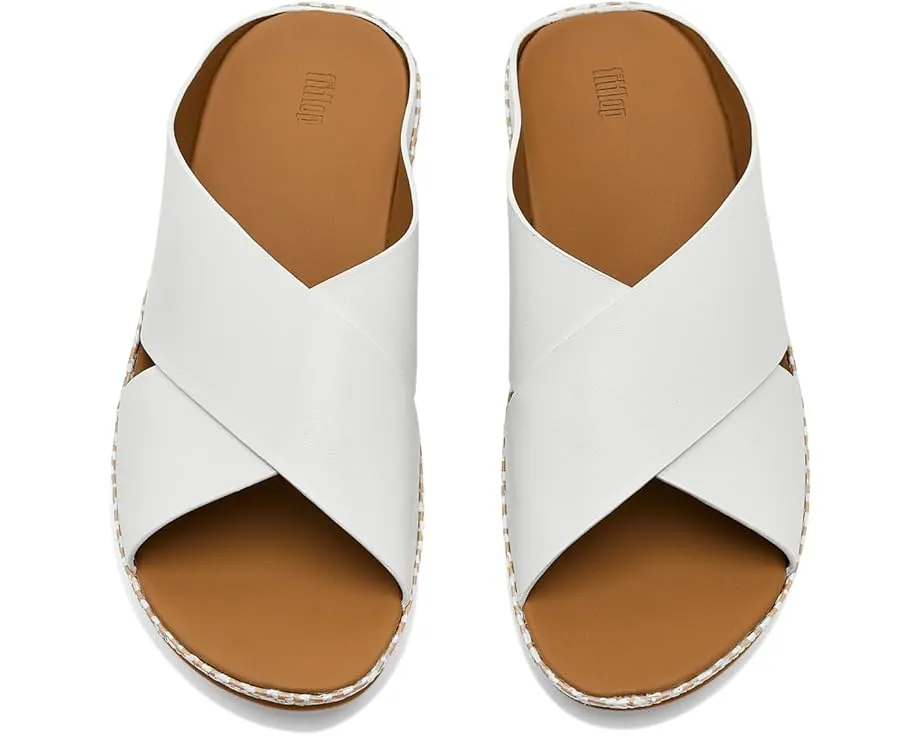 Сандалии Lulu Lux Cross Slides с переплетением из кожи и платформой от FitFlop