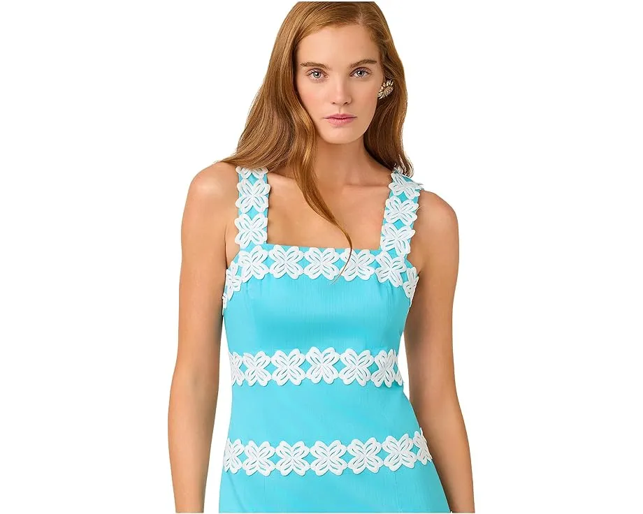 Платье Davis макси с квадратным вырезом и кружевной отделкой Lilly Pulitzer