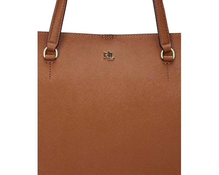 Большая кожаная сумка-тоут Lauren Ralph Lauren Crosshatch Karly