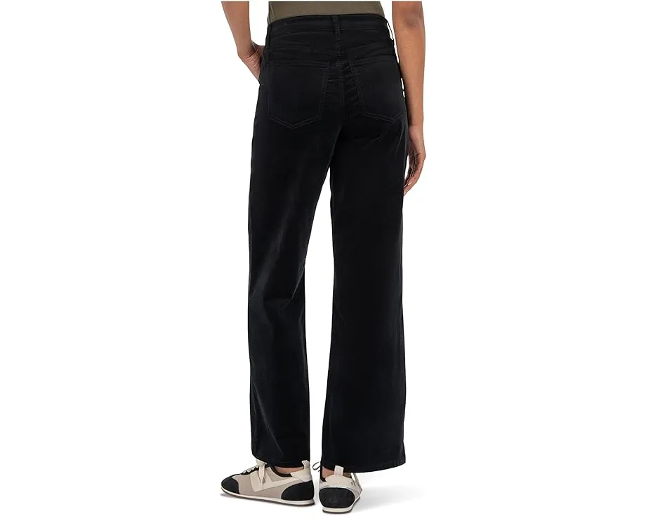 Джинсы KUT from the Kloth с высокой посадкой и расклешенным низом черного цвета