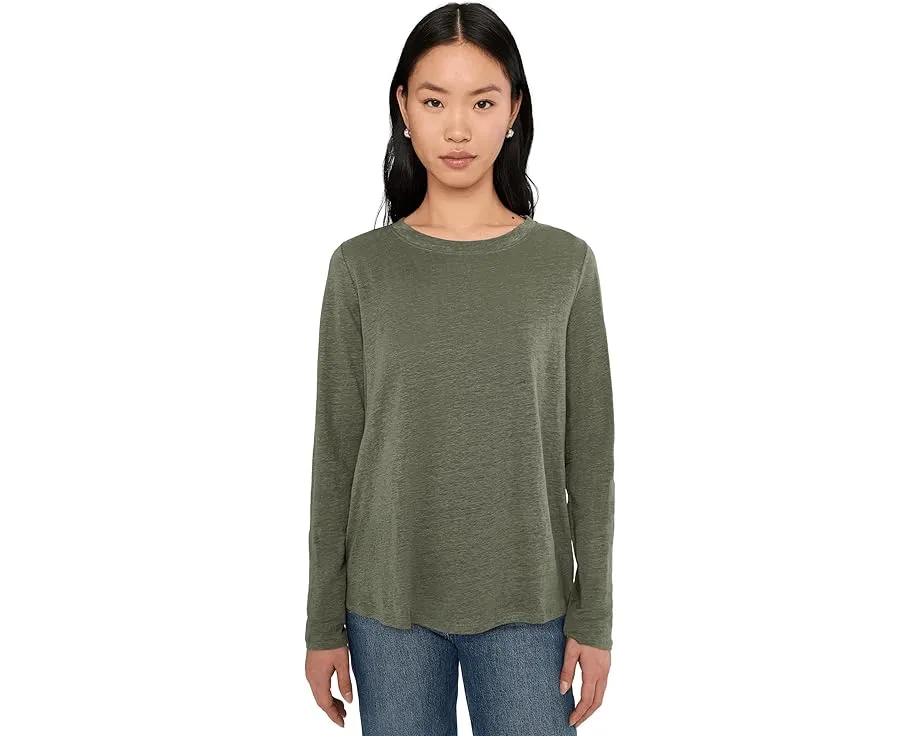 Eileen Fisher Футболка с длинным рукавом и круглым вырезом из органического льняного джерси