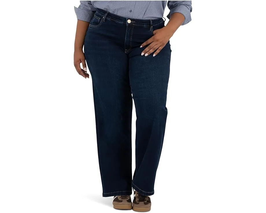 Джинсы KUT from the Kloth Plus Jean High Rise Wide Leg с ровным подолом