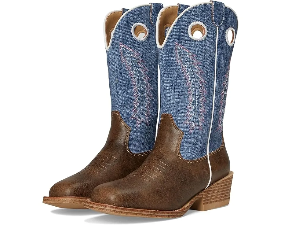 Сапоги Willow с джинсовым голенищем и перьевым швом от Roper Kids