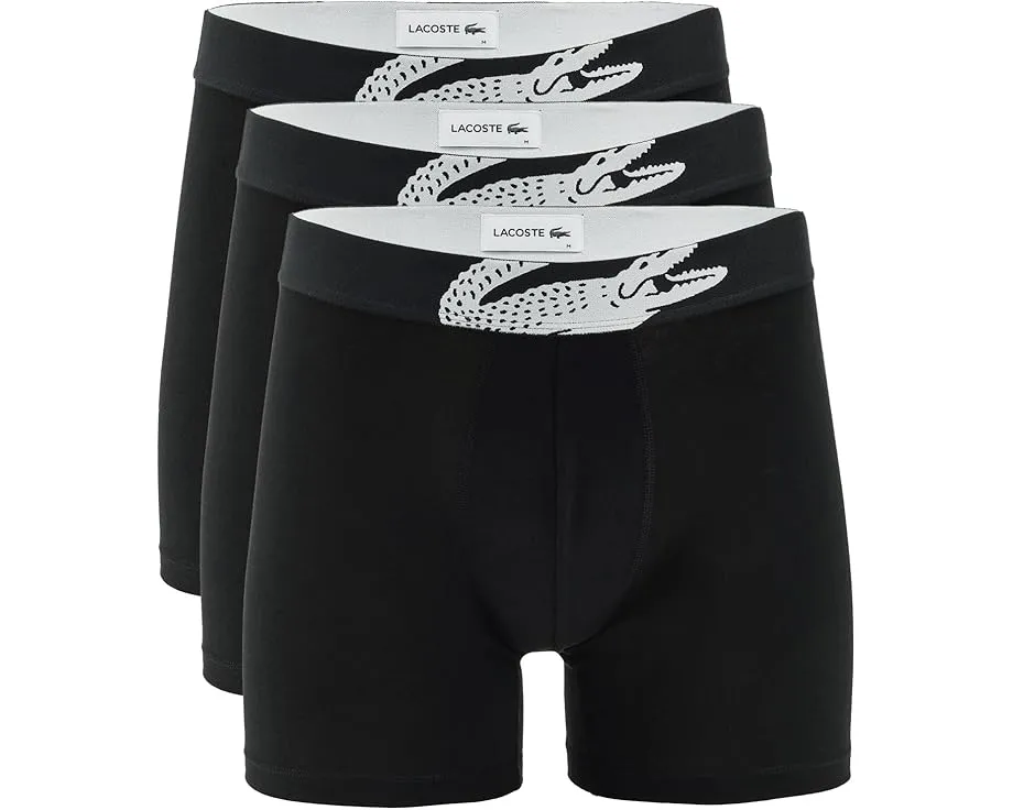 Набор из 3 боксеров Lacoste 3-Pack Crocodile Logo Boxer Briefs с логотипом крокодила
