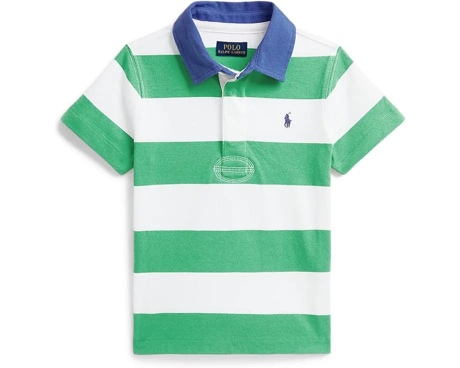 Рубашка-регби Polo Ralph Lauren из хлопкового джерси в полоску с коротким рукавом для малышей и детей младшего возраста