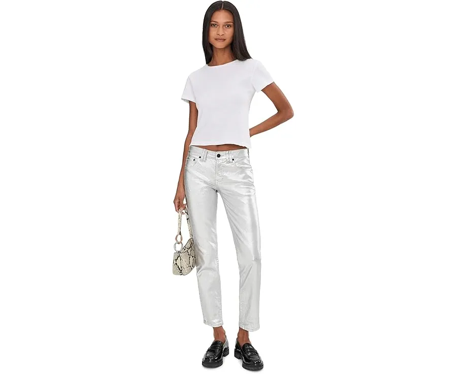 Брюки Free People Oracle Metallic с металлическим эффектом и прямым кроем