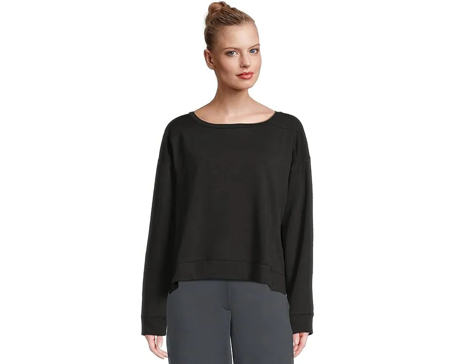 Топ Eileen Fisher из велюра с лодочкой и прямым кроем