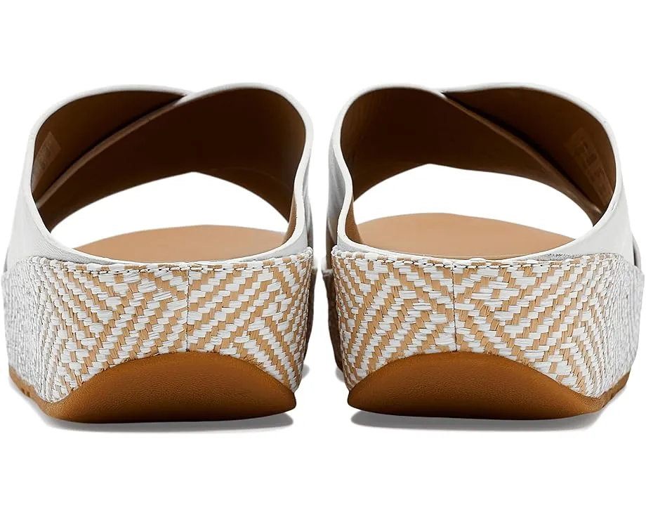 Сандалии Lulu Lux Cross Slides с переплетением из кожи и платформой от FitFlop