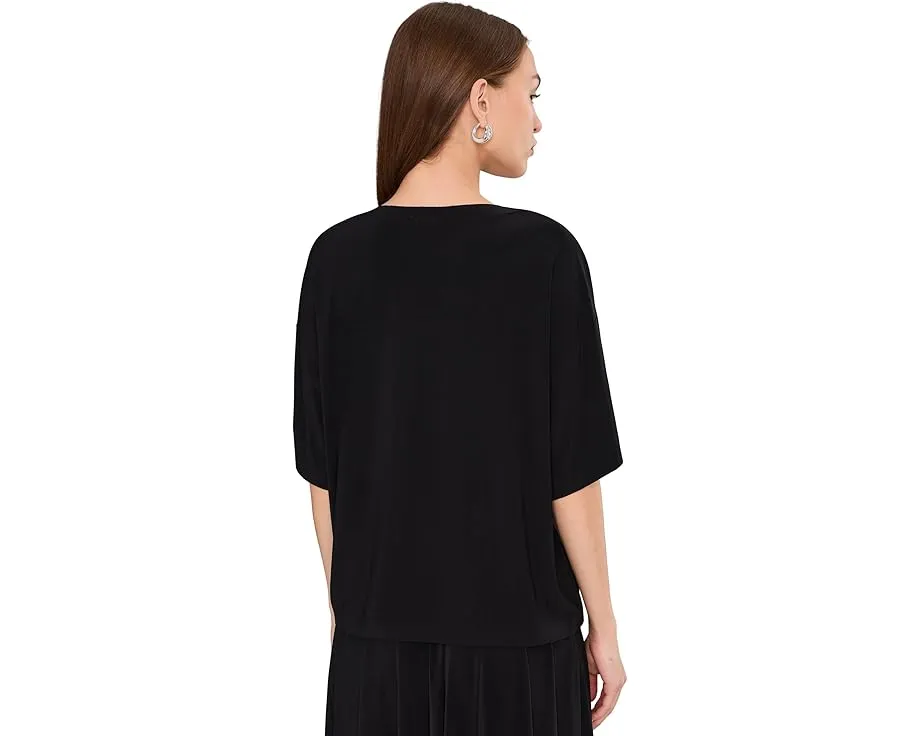 Топ Norma Kamali Short Sleeve Boxy с прямым подолом