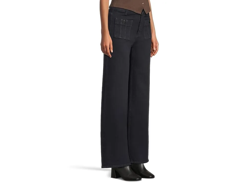 Джинсы Anessa 31 с высокой талией и шовными накладными карманами