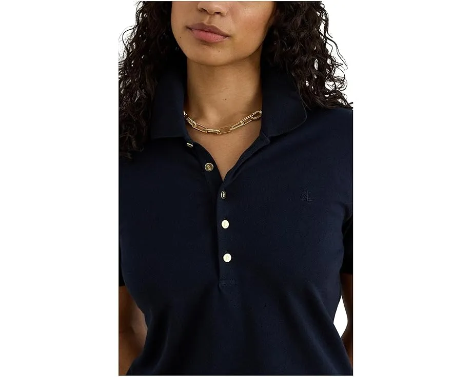 Поло Lauren Ralph Lauren плюс сайз из пике с вышитым логотипом