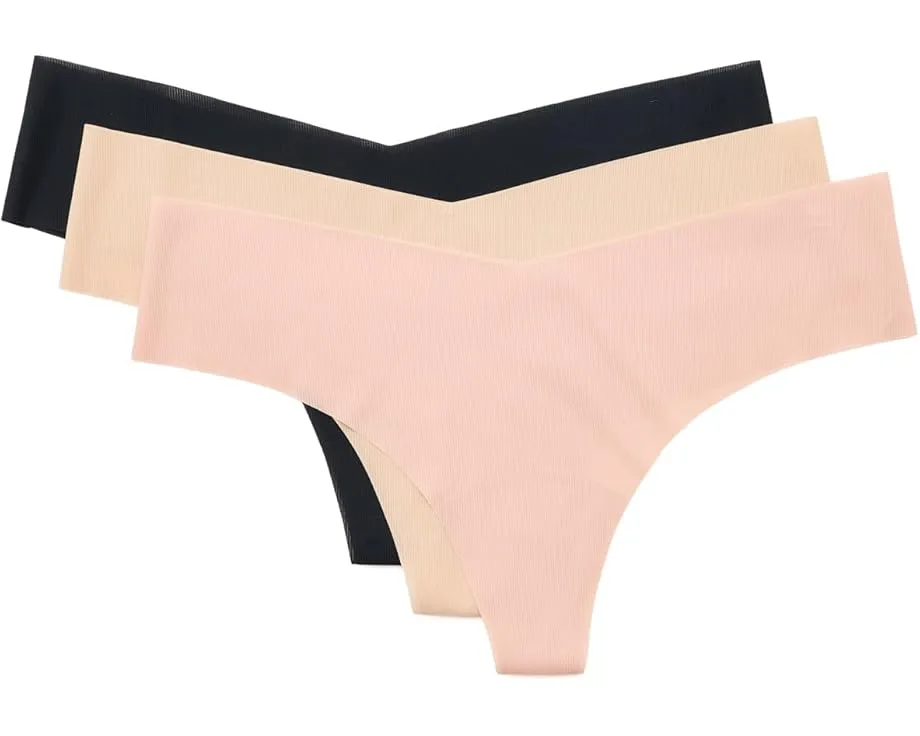 Набор из 3 стрингов Commando 3PK BMR100 с бесшовной технологией и рифленой текстурой