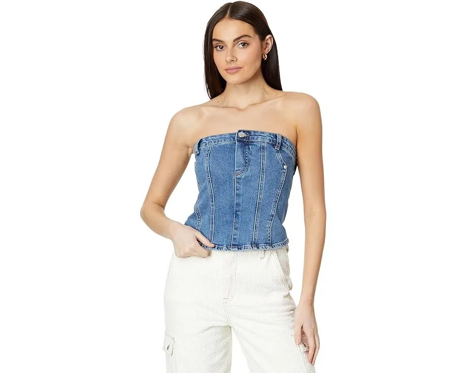 Топ Blank NYC Own It Denim Bustier из денима с застежкой на молнию