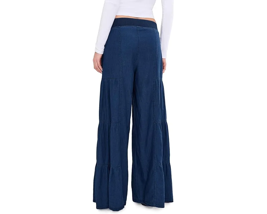 Широкие брюки XCVI Dugan Wide Leg с эластичным поясом из хлопка и льна