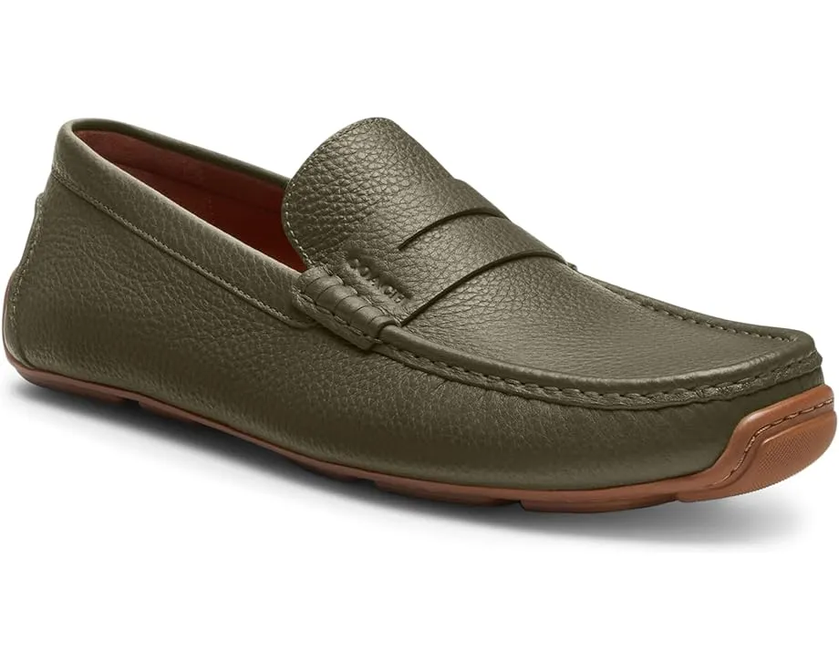 Кожаные лоферы-водители COACH Luca с круглым носком