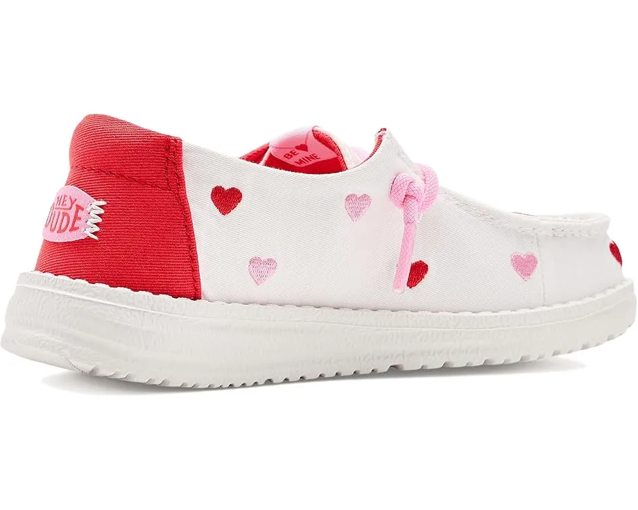 Hey Dude Kids Детские туфли Wendy Embroidered Hearts с вышитыми сердцами на хлопковом верхе