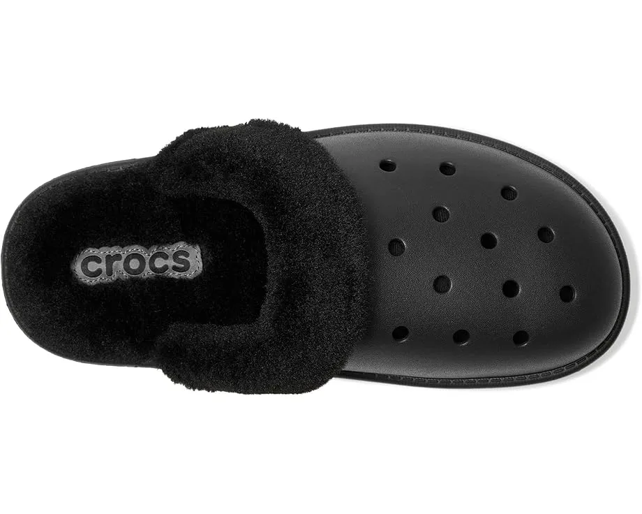 Домашние тапочки Crocs Classic Fuzz Scuff с искусственным мехом