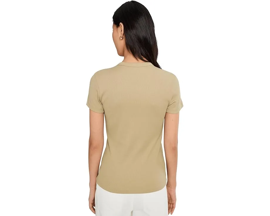 Футболка Lacoste Slim Fit из хлопка с ребристой фактурой и вышитым крокодилом